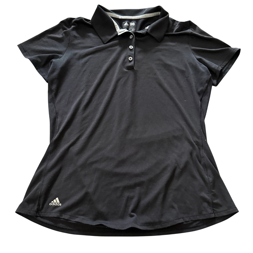 Adidas Climalite Golf Polo Shirt Womens‎ Medium Black Short Sleeve Athletic